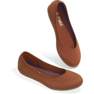 Women Knit Ballet Brown Flats Round Toe Comfortable Dressy Casual Work Shoes